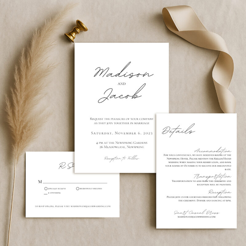 Simple Script Wedding Invitation Suite – Editable Canva Templates - Image 2